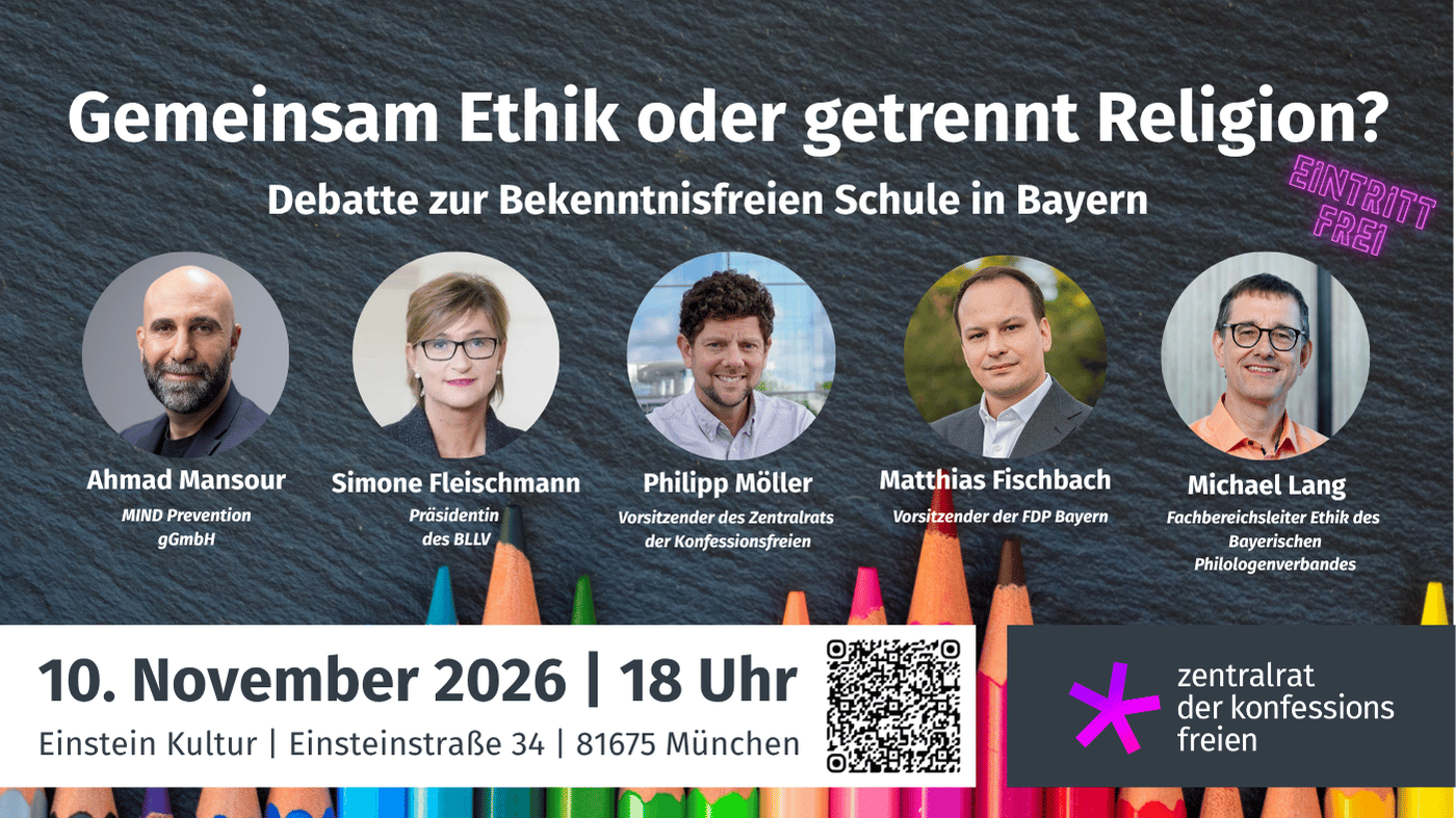 Podiumsdiskussion mit Ahmad Mansour: Gemeinsam Ethik oder getrennt Religion? 10.11.2026 in München